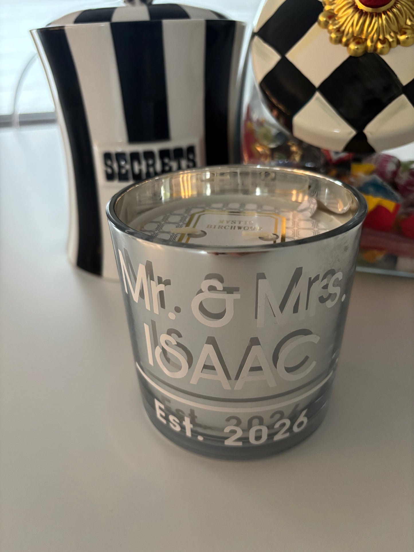 Personalized candle - mystic birchwood - 40 ounce