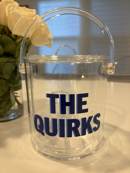 Personalized clear acrylic 1 1/2 qt double wall ice bucket - The Quirks