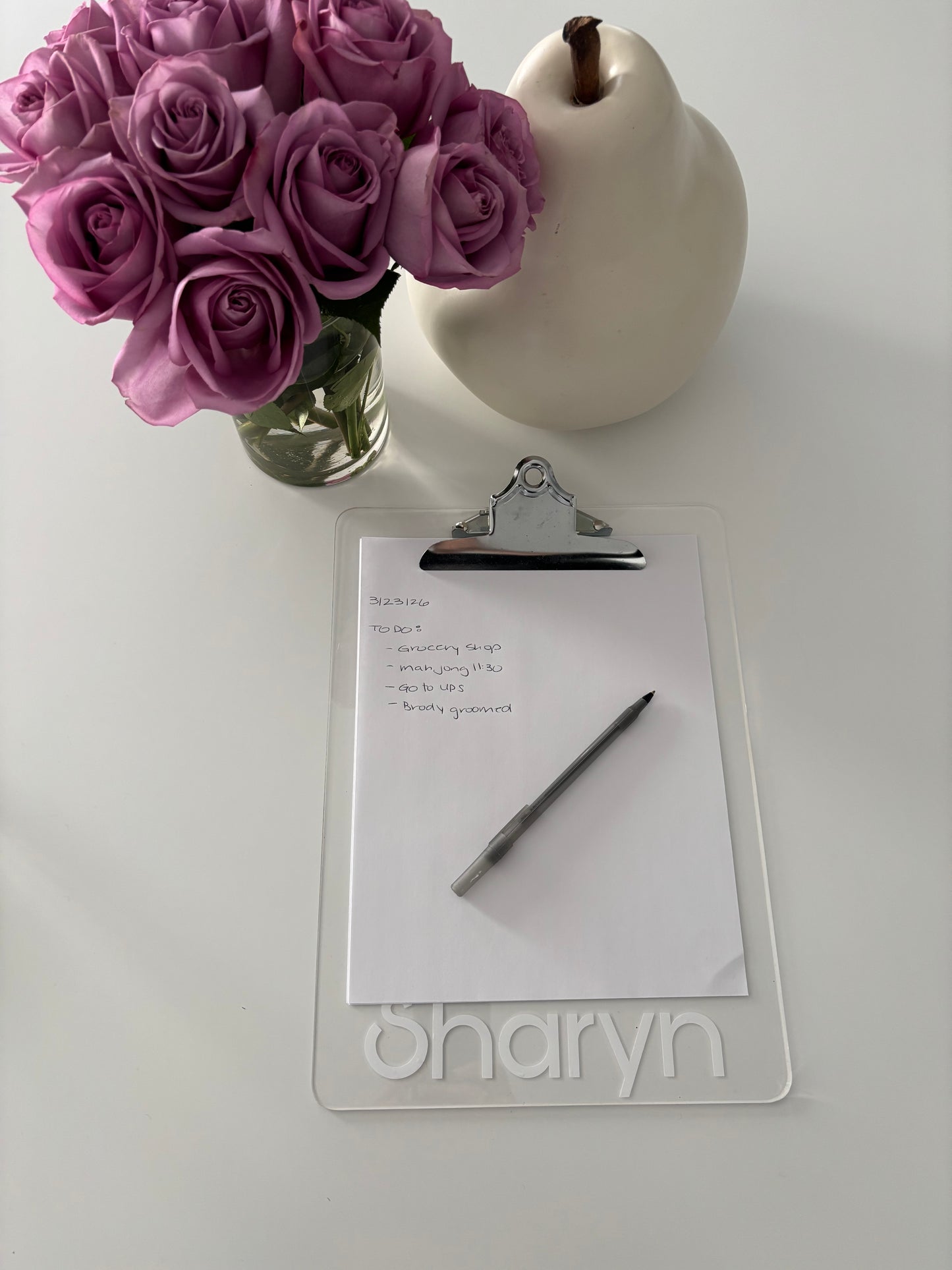 8.5" x 12" personalized acrylic clipboard