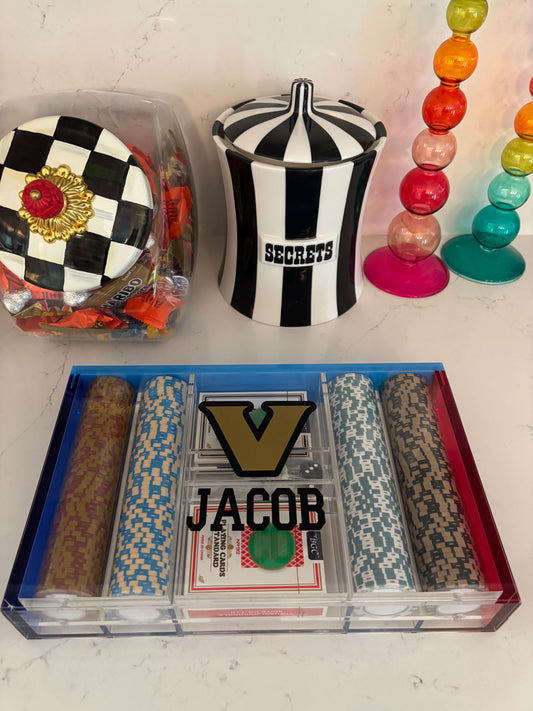 Personalized acrylic poker set - multi color