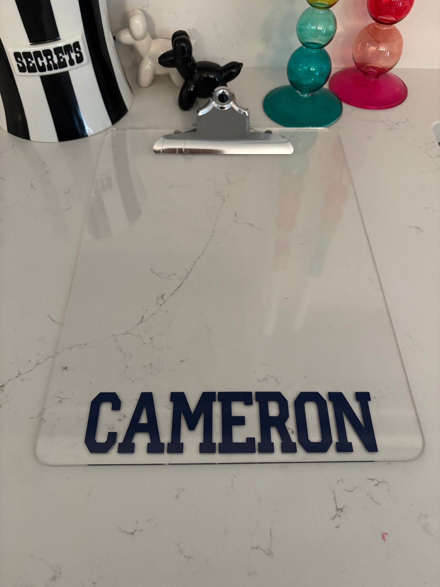 8.5" x 12" personalized acrylic clipboard