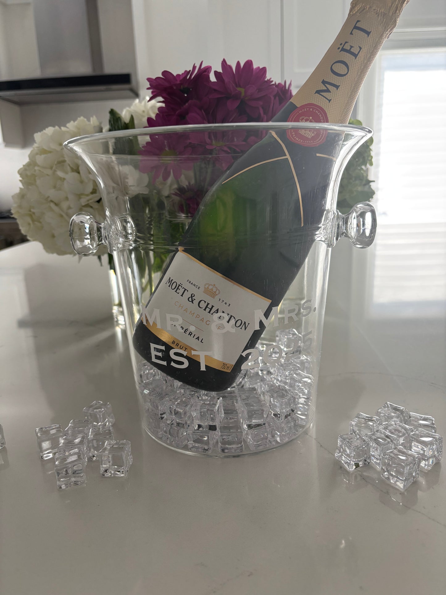 Personalized acrylic champagne ice bucket