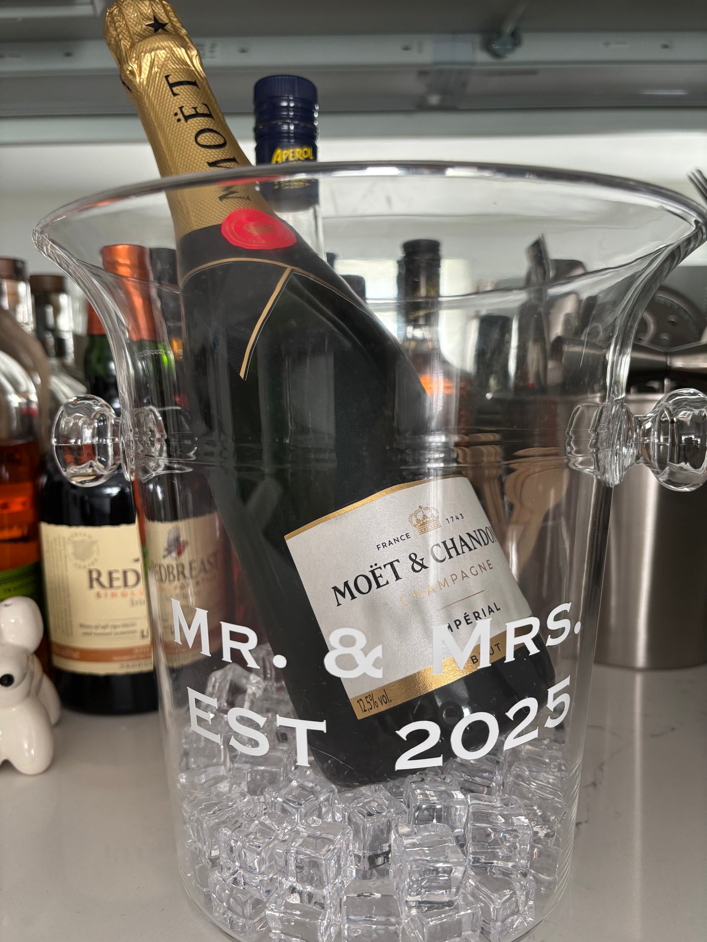 Personalized acrylic champagne ice bucket