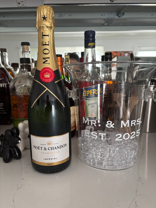Personalized acrylic champagne ice bucket