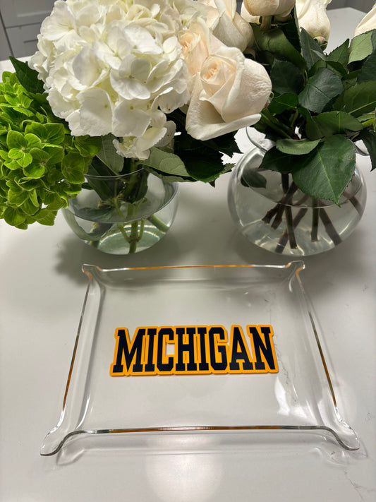 Personalized 6" x 8" acrylic Pinch Tray - MICHIGAN