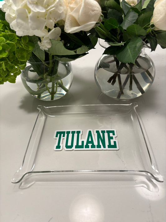 Personalized  6" x 8" clear acrylic Pinch Tray - TULANE