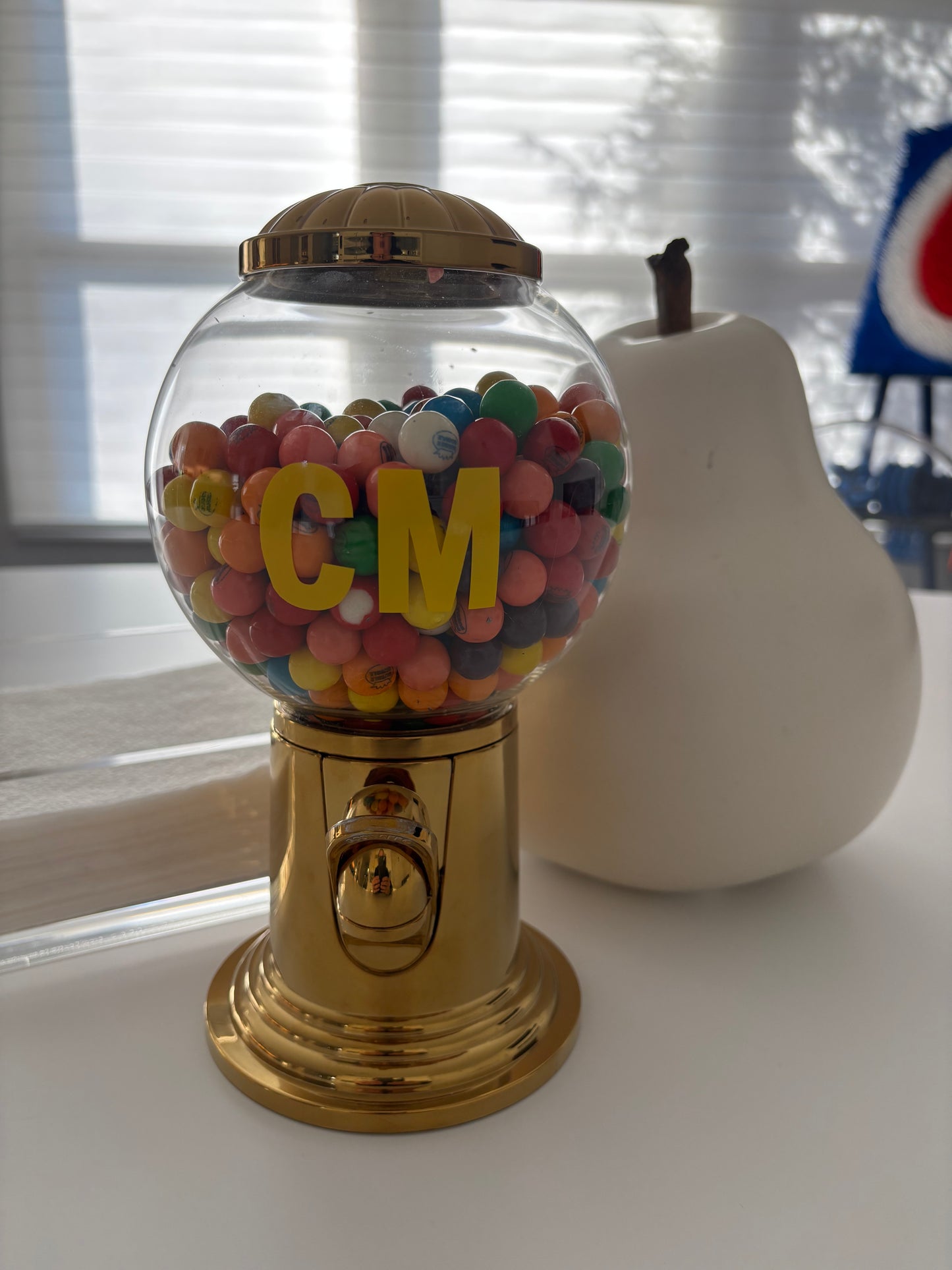 Personalized GOLD metal gumball machine (gumballs not included)