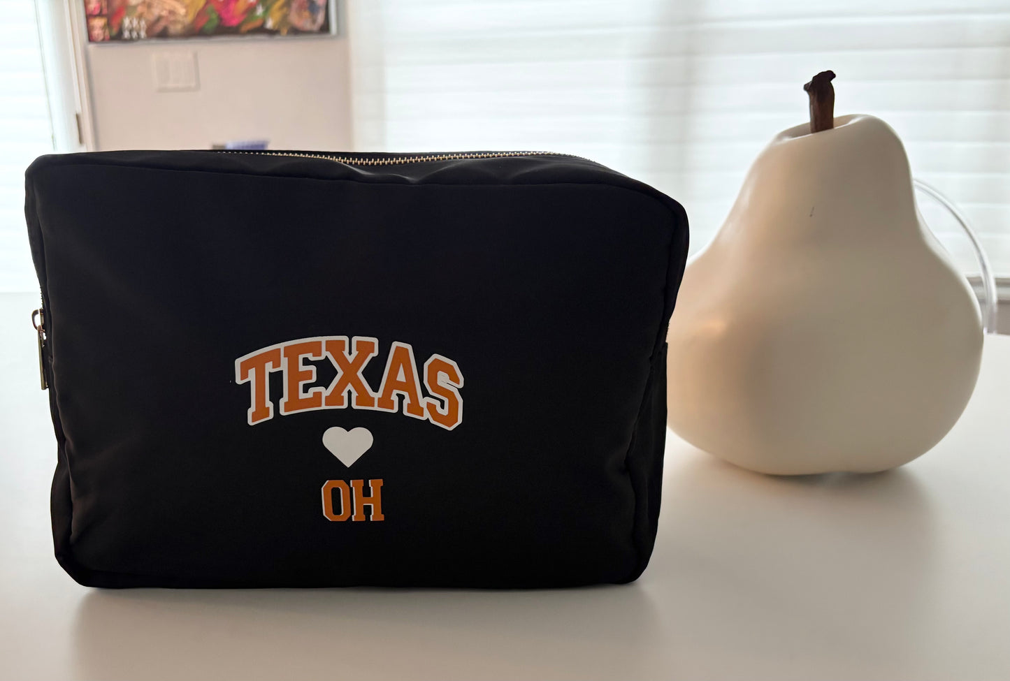 Personalized nylon makeup bag with your college and initials