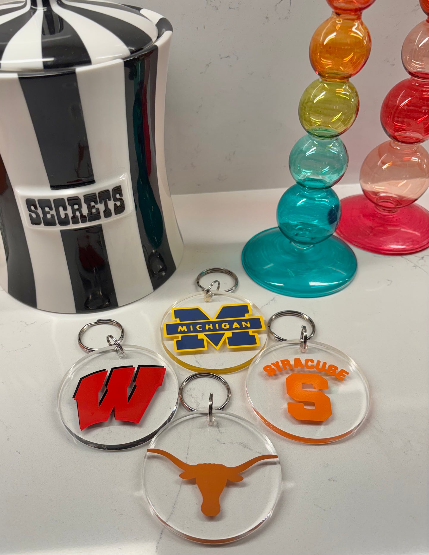 Personalized 3" acrylic college keychain