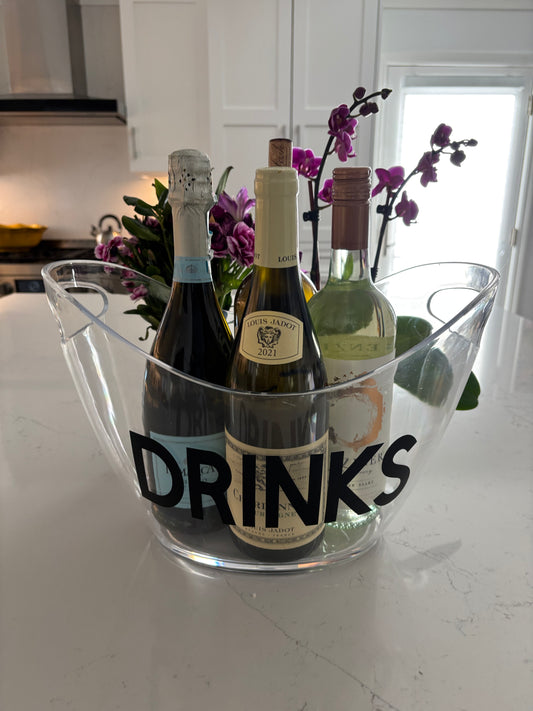 Personalized clear acrylic large 8 L ice bucket -DRINKS