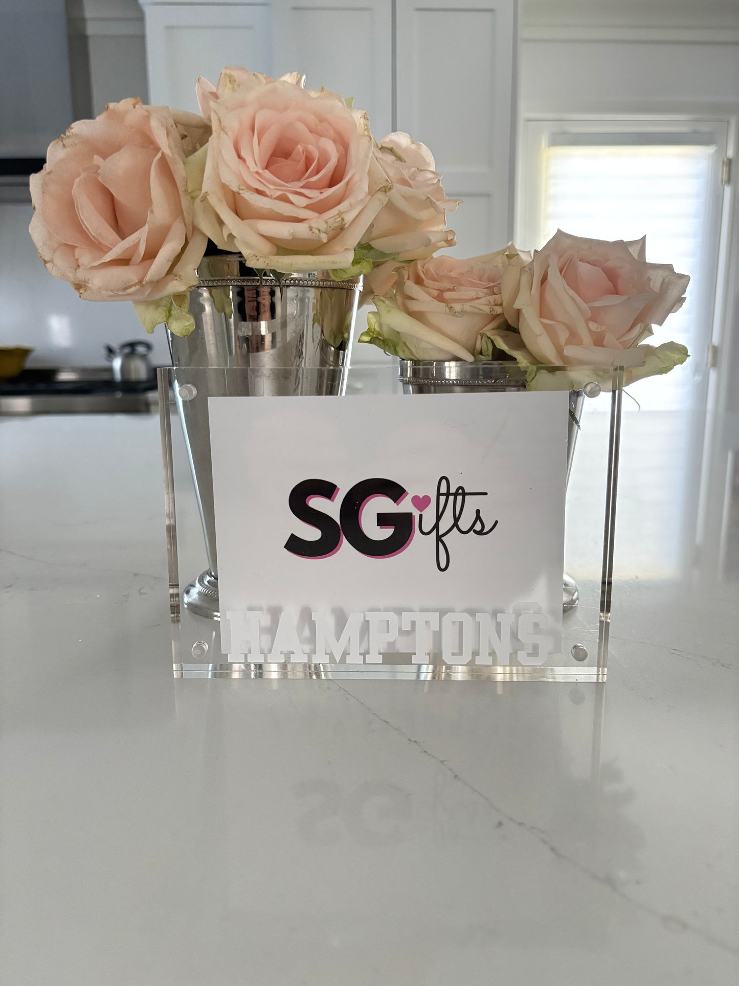 Personalized 5" x 7" clear acrylic magnetic block frame