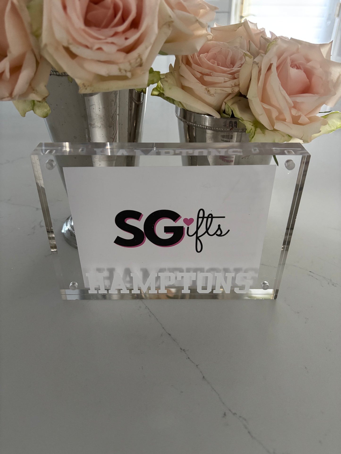 Personalized 5" x 7" clear acrylic magnetic block frame