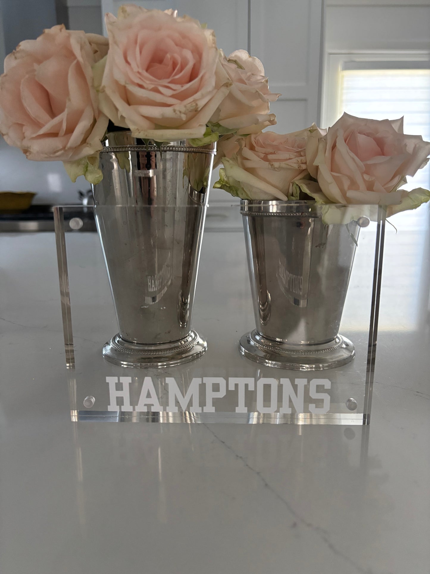 Personalized 5" x 7" clear acrylic magnetic block frame