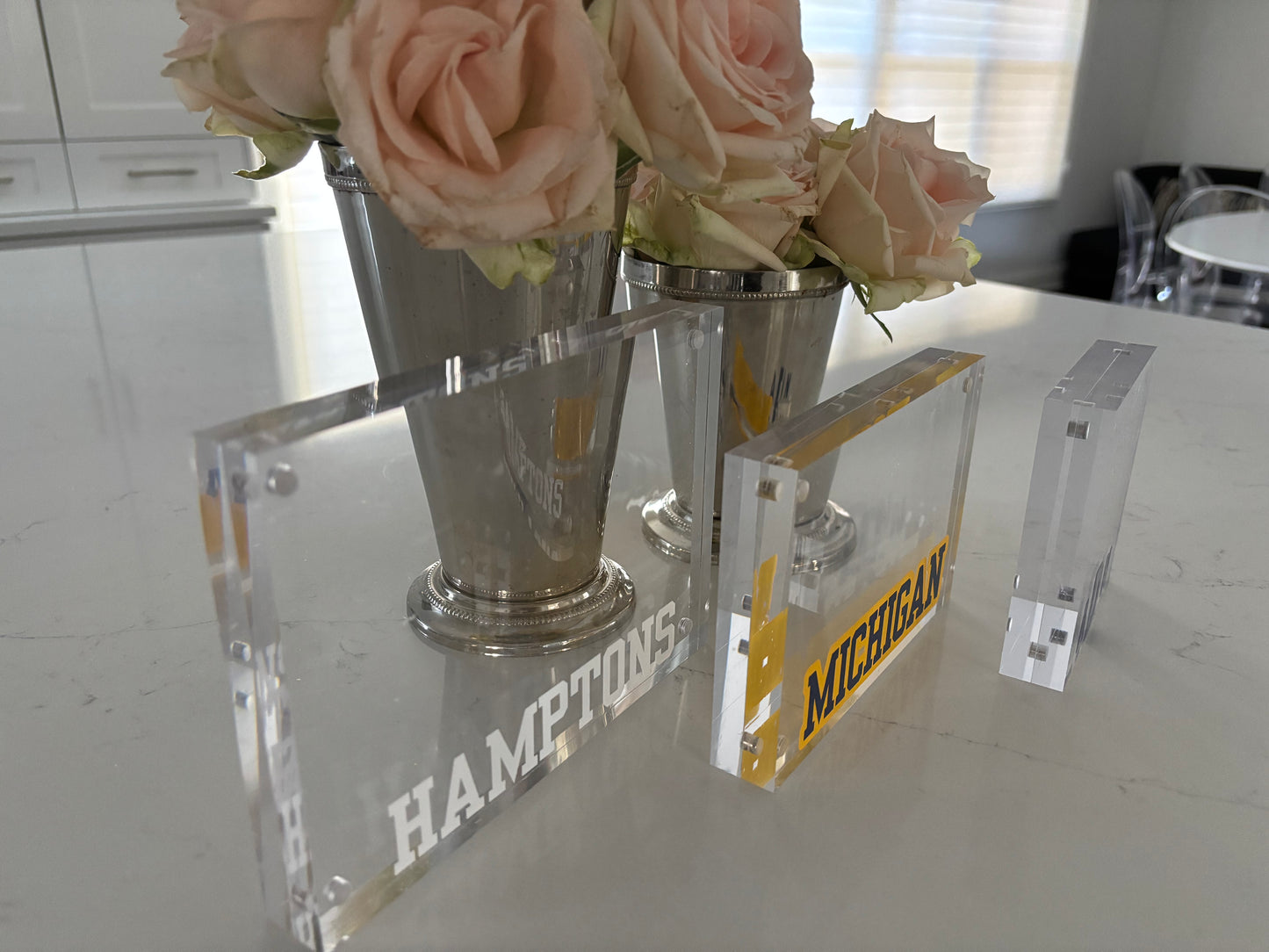 Personalized 4" x 6" clear acrylic magnetic block frame