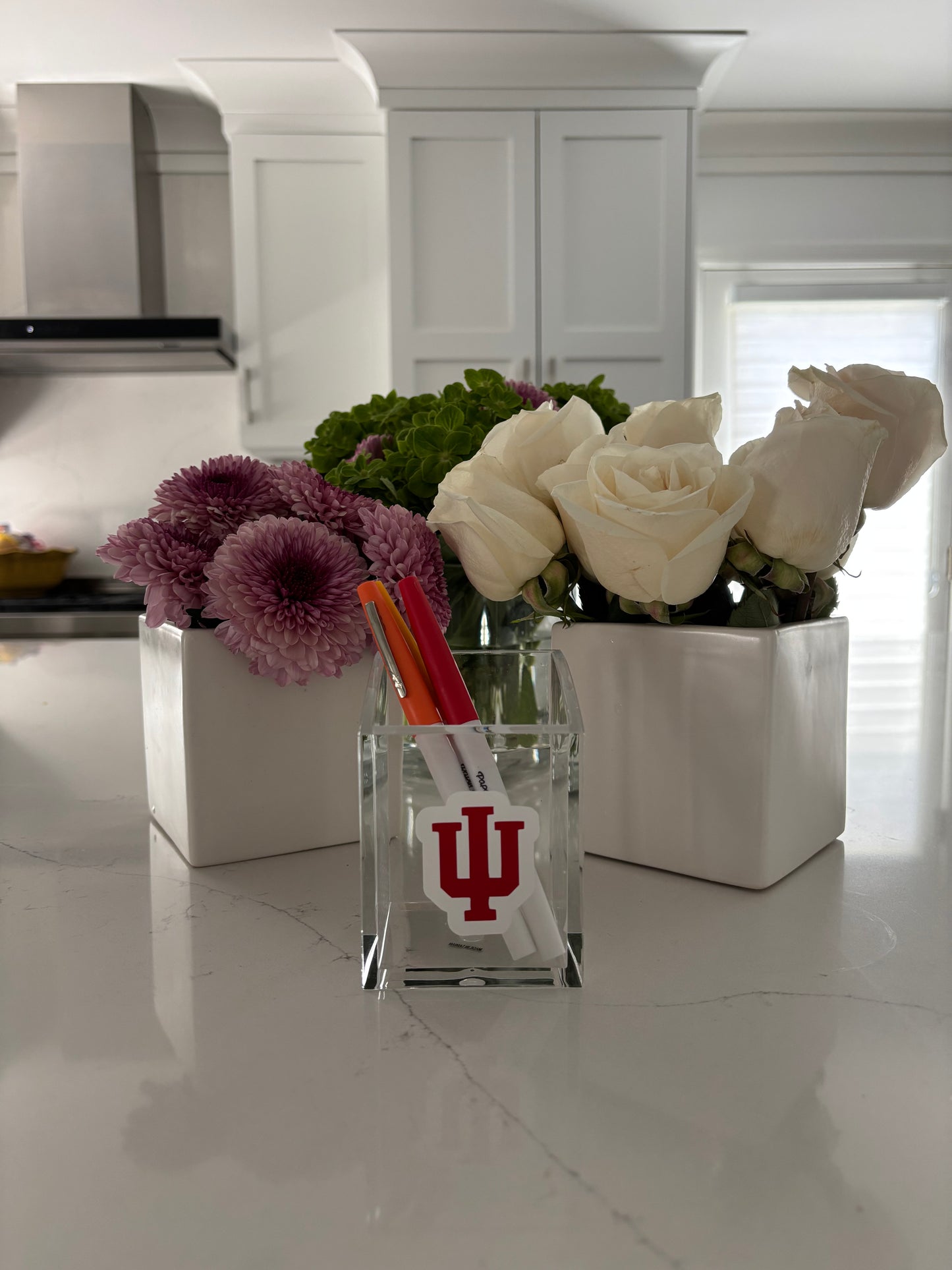 Personalized 2" x 3"  acrylic pencil/ pen organizer with your college