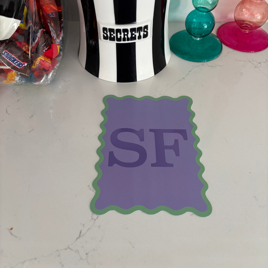 Personalized lilac scalloped mahjong shuffler/mixer