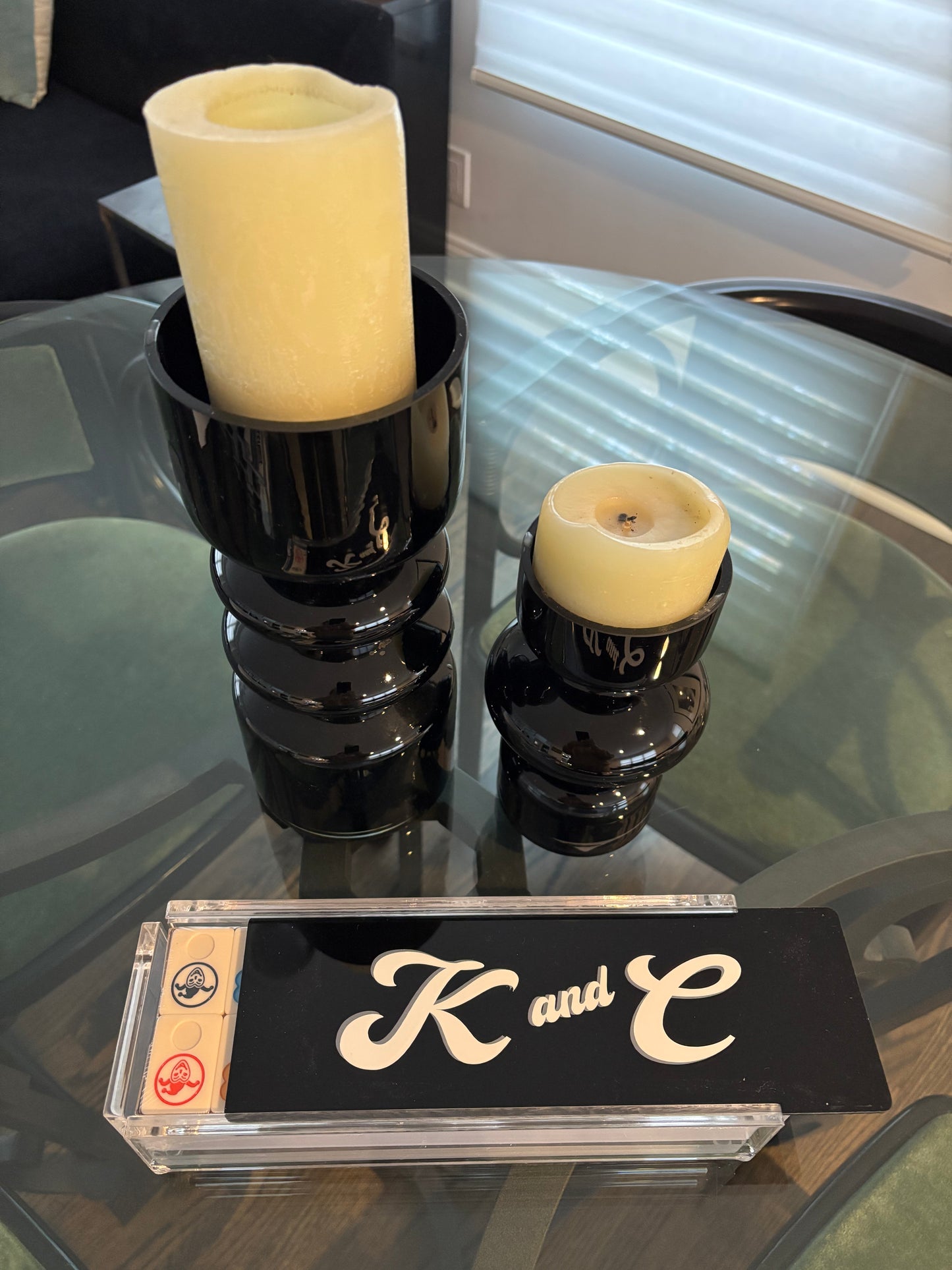 Personalized acrylic rummikub set- opaque black