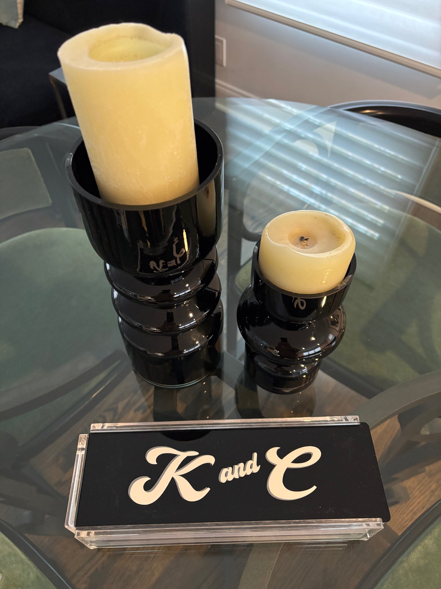 Personalized acrylic rummikub set- opaque black