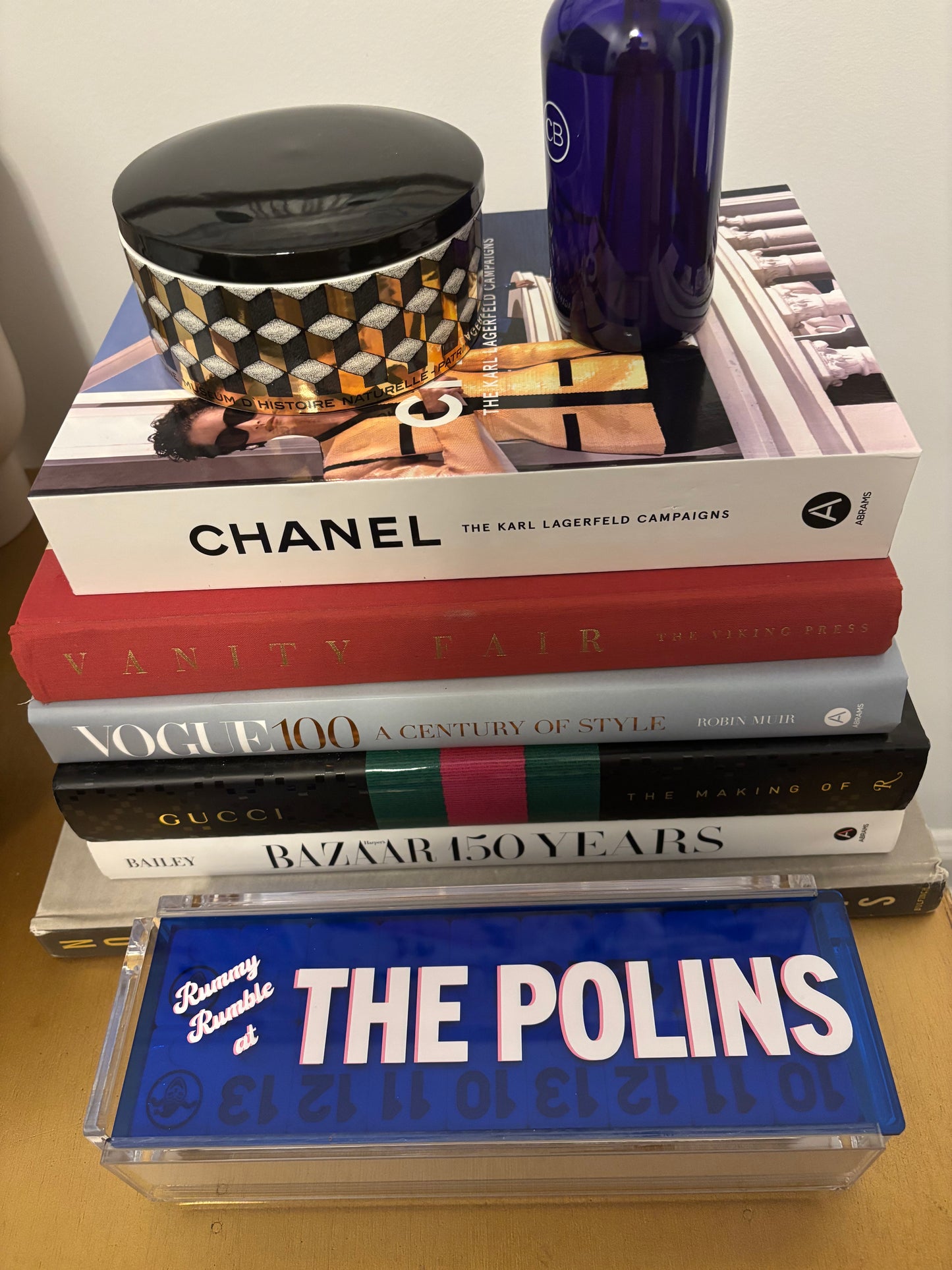 Personalized acrylic rummikub set - transparent blue