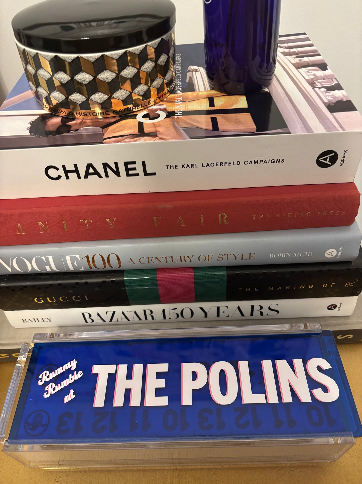 Personalized acrylic rummikub set - transparent blue