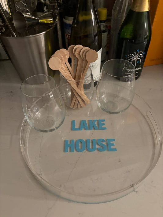 Personalized 13” acrylic round tray