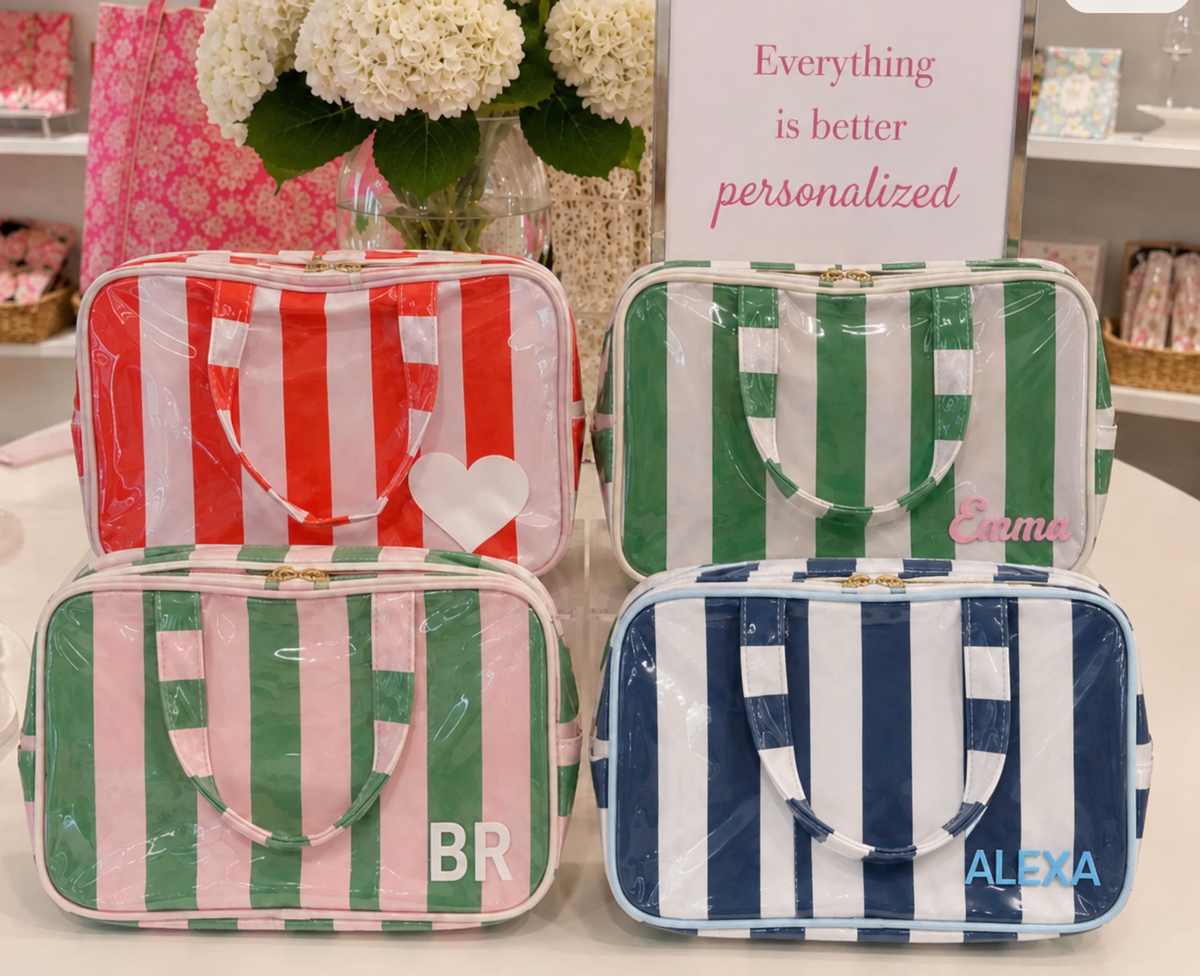 Personalized coated makeup bag with tassle closure-  x large