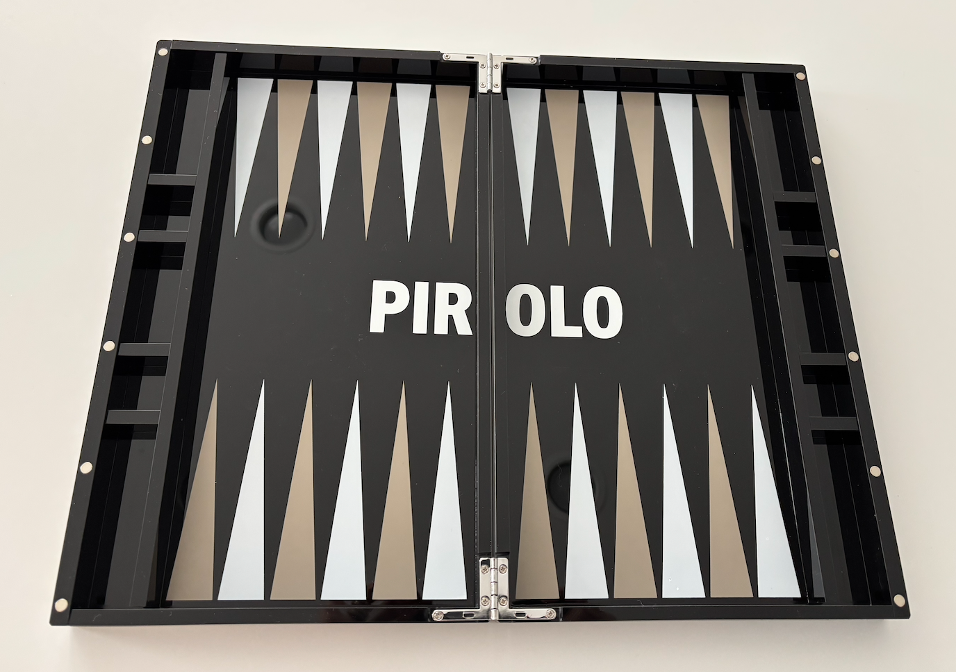 Personalized black and white acrylic backgammon set