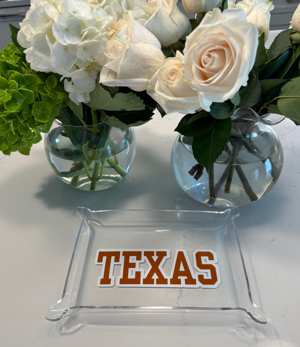 Personalized  6" x 8" clear acrylic Pinch Tray - TEXAS