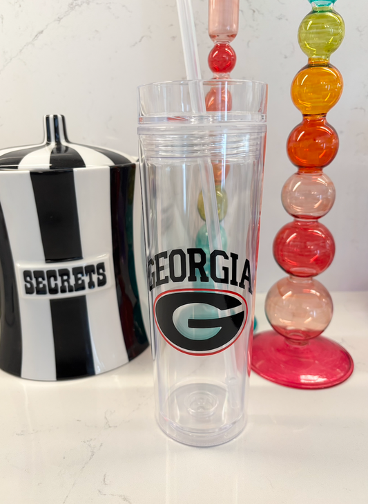 Personalized  19 ounce acrylic water bottle with a straw - GEORGIA