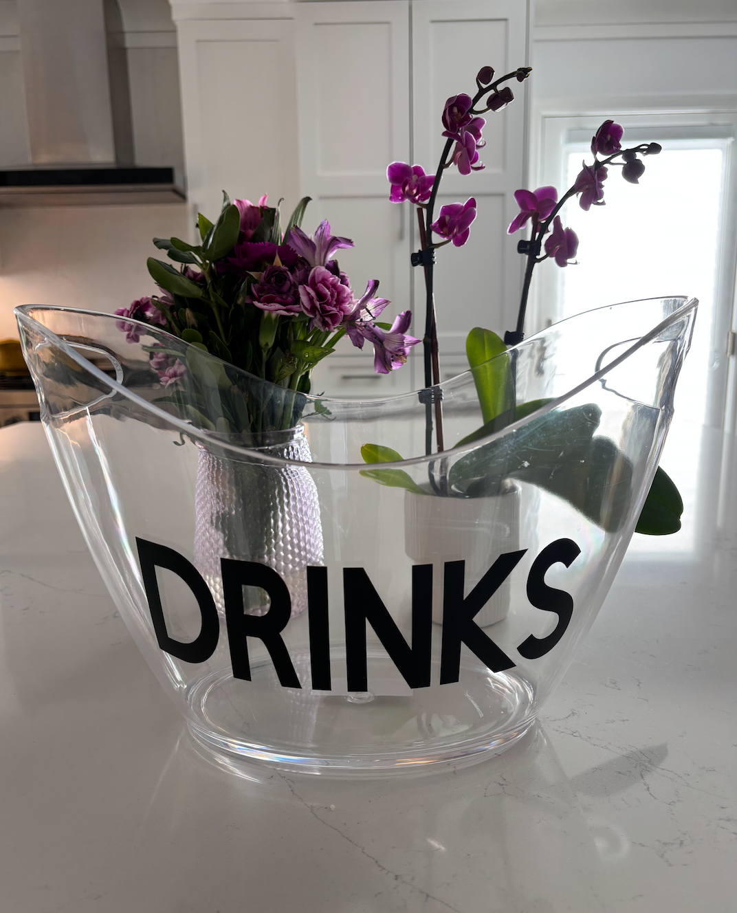 personalized clear acrylic large 8 L ice bucket -DRINK