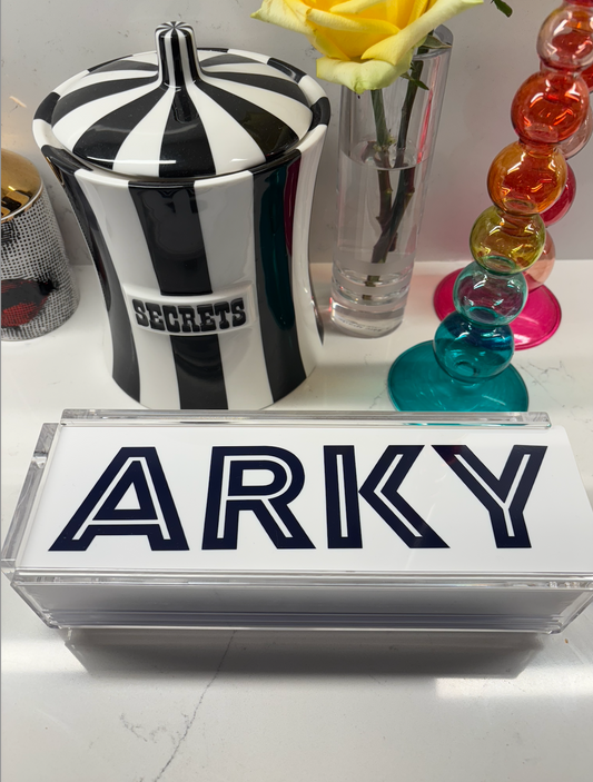 Personalized acrylic rummikub set - opaque white