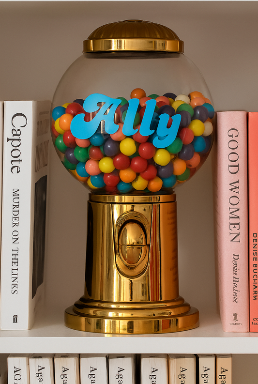 Personalized GOLD metal gumball machine (gumballs not included)