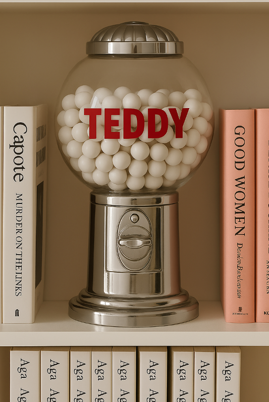 Personalized SILVER metal gumball machine (gumballs not included)