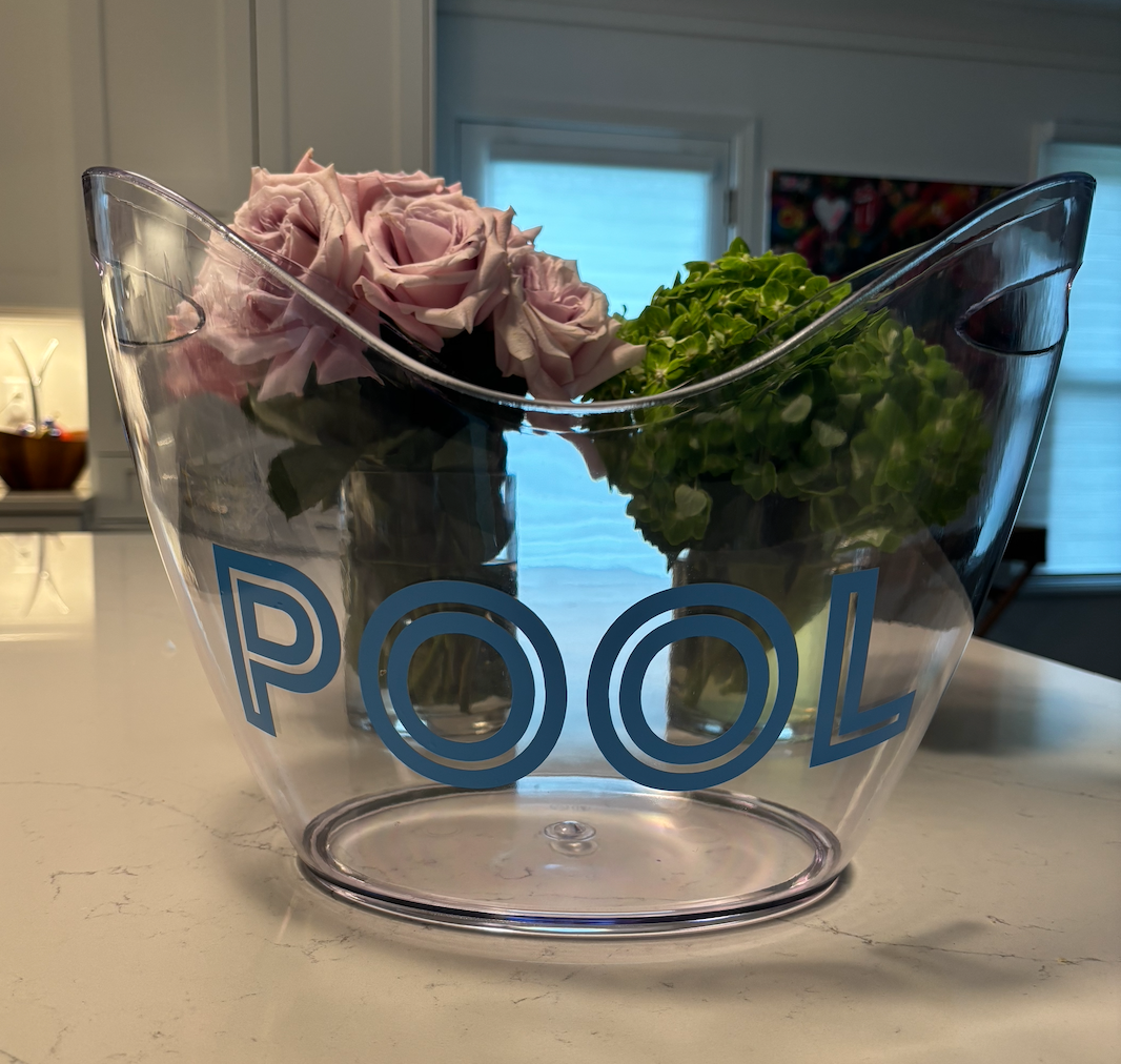 Personalized clear acrylic large 8 L ice bucket  - POOL