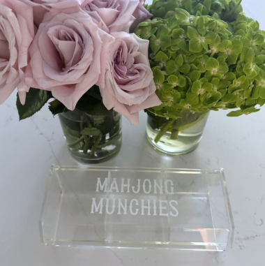 acrylic 3 compartment MAHJONG MUNCHIES box (candy not included)