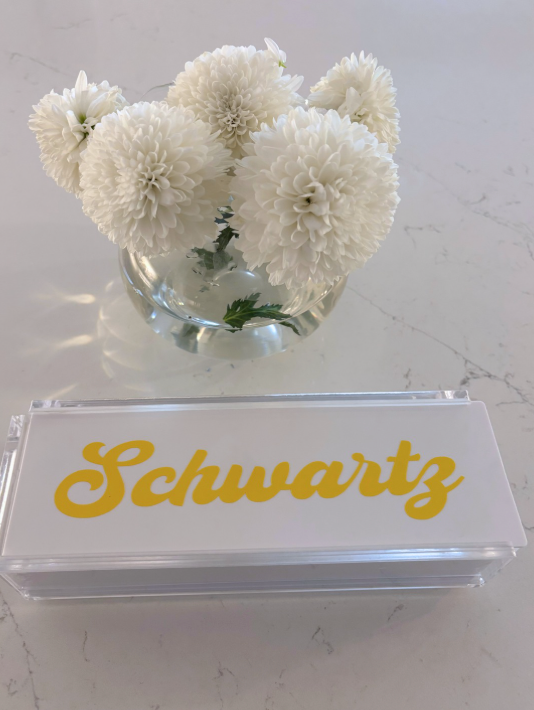 Personalized acrylic rummikub set - opaque white