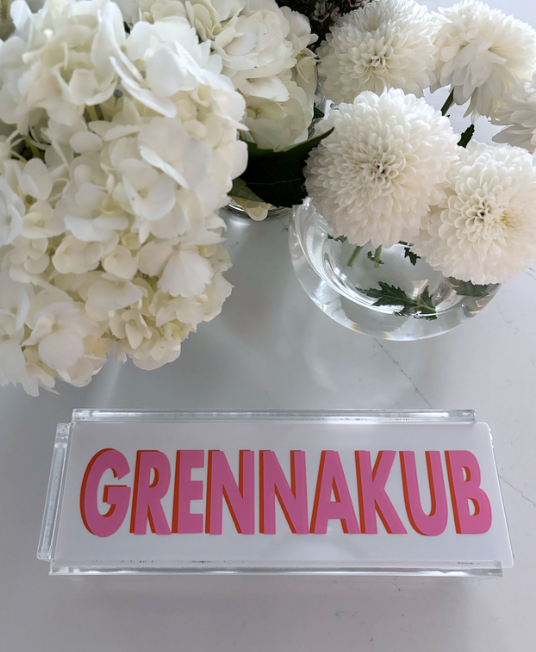 Personalized acrylic rummikub set -opaque white