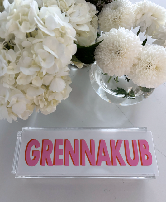 Personalized acrylic rummikub set -opaque white