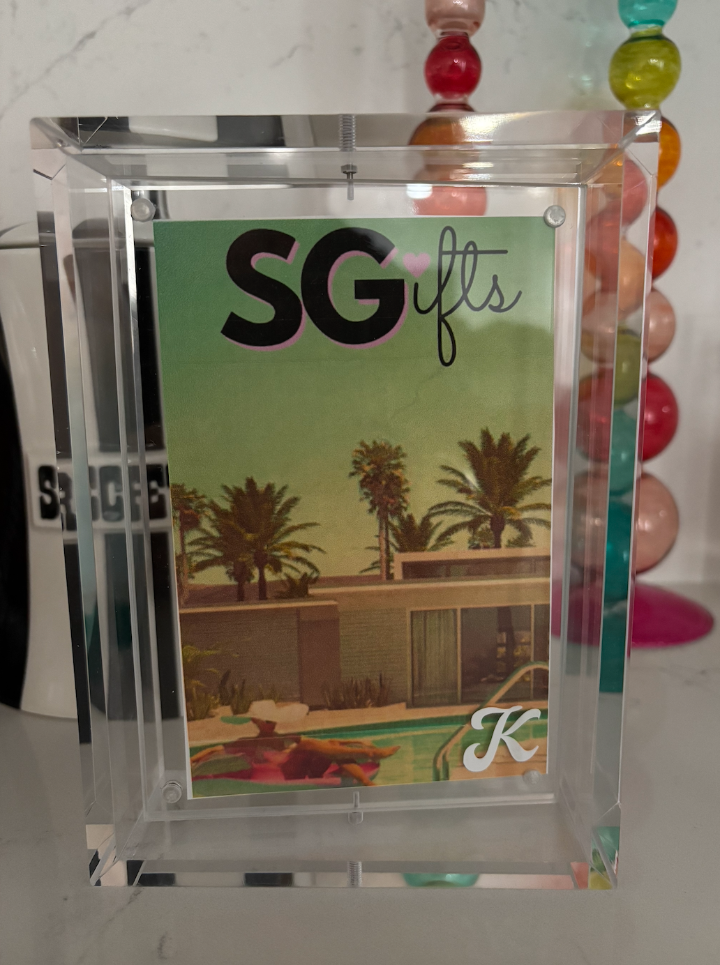 Personalized 5" x 7" clear swivel acrylic magnetic frame