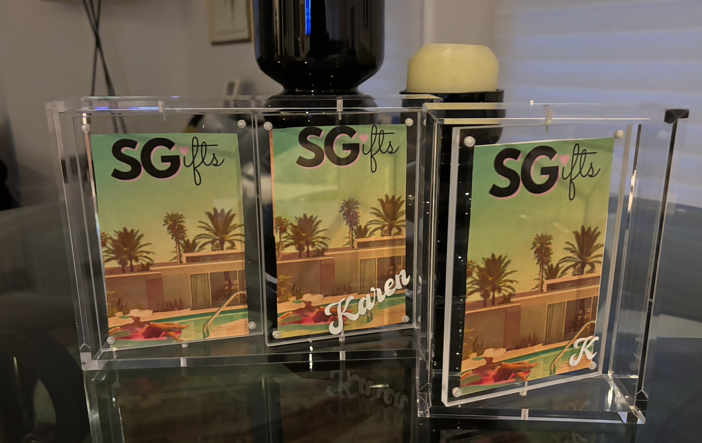 Personalized 5" x 7" clear swivel acrylic magnetic frame