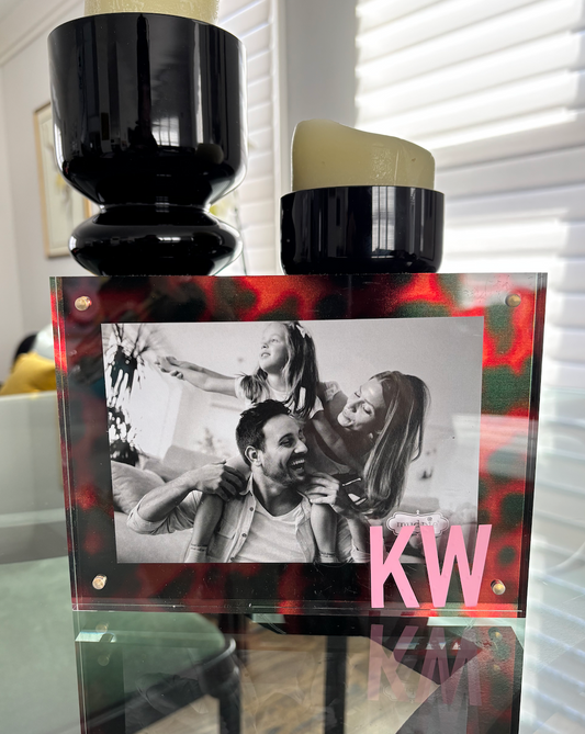 Personalized tortoise acrylic 6.5" x 8.5" frame