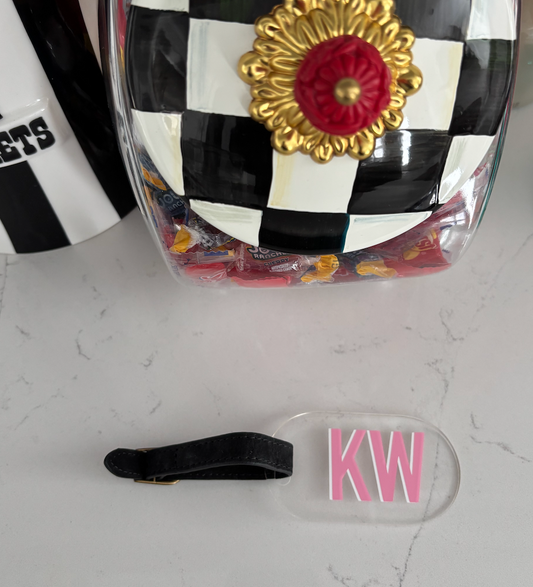 Personalized clear acrylic luggage tag