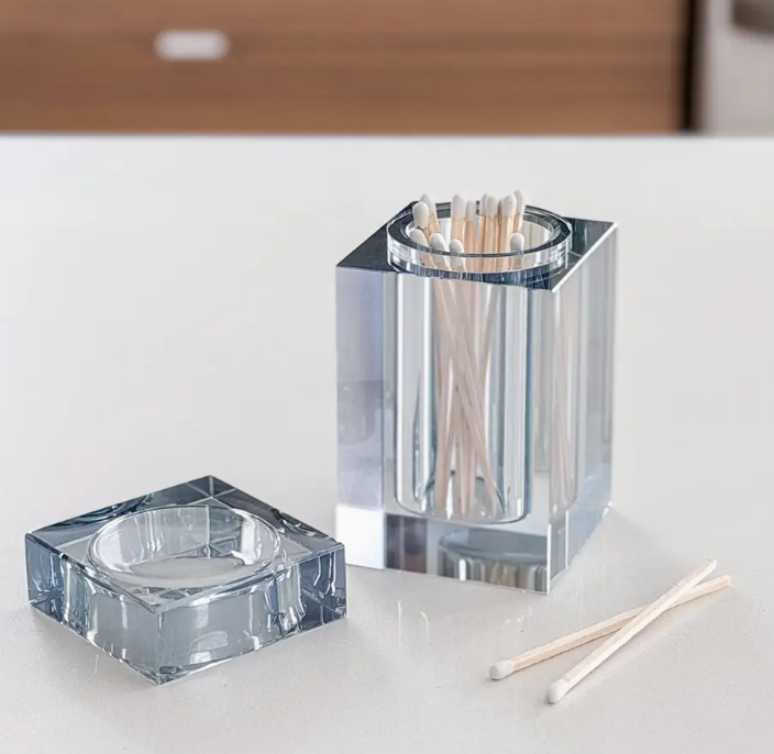 Personalized blue crystal match holder /hostess gift  (matches not included)