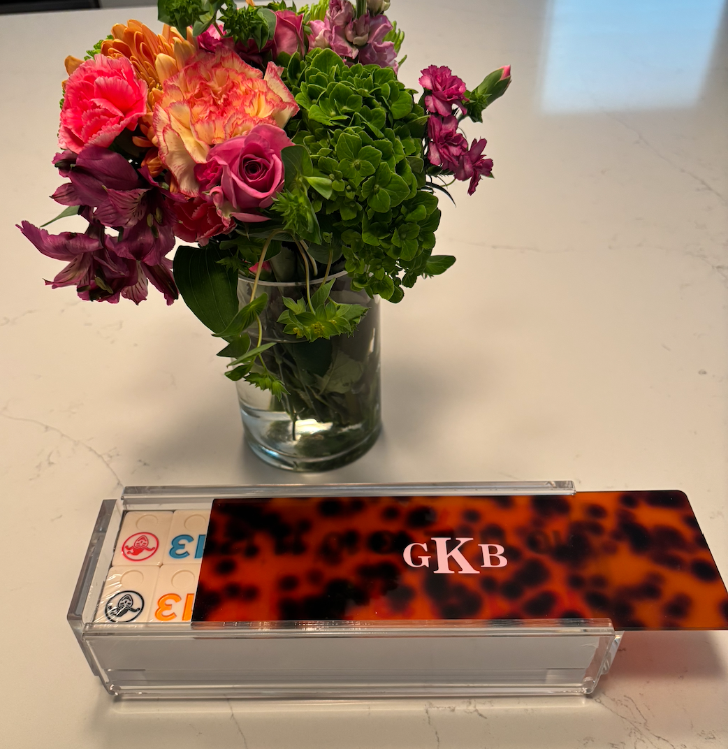 Personalized acrylic rummikub set -tortoise