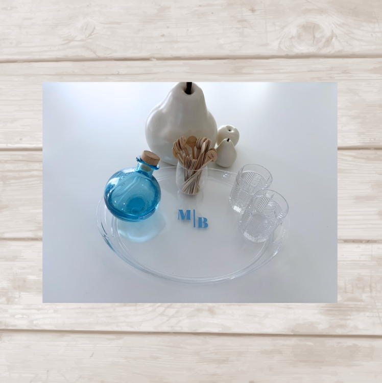 Personalized 13” acrylic round tray