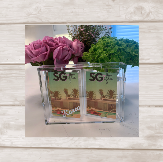 Personalized double swivel acrylic magnetic frame- 2 - 5" x 7" frames