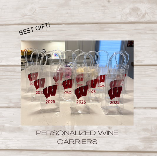 Personalized portable clear pvc wine holder and carrier