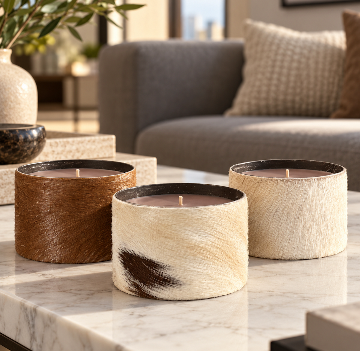 pony hair candle - large
