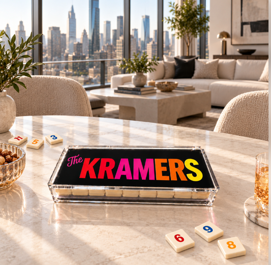 Personalized acrylic rummikub set -opaque black