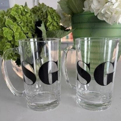 Set of personalized acrylic beer mugs - comes with 2 mugs